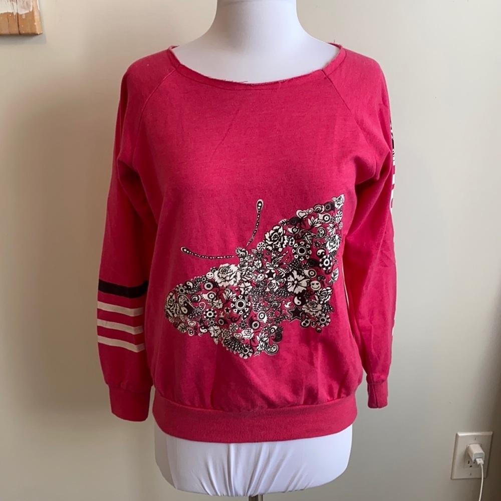 Butter Super Soft Pink Butterfly Sweatshirt
